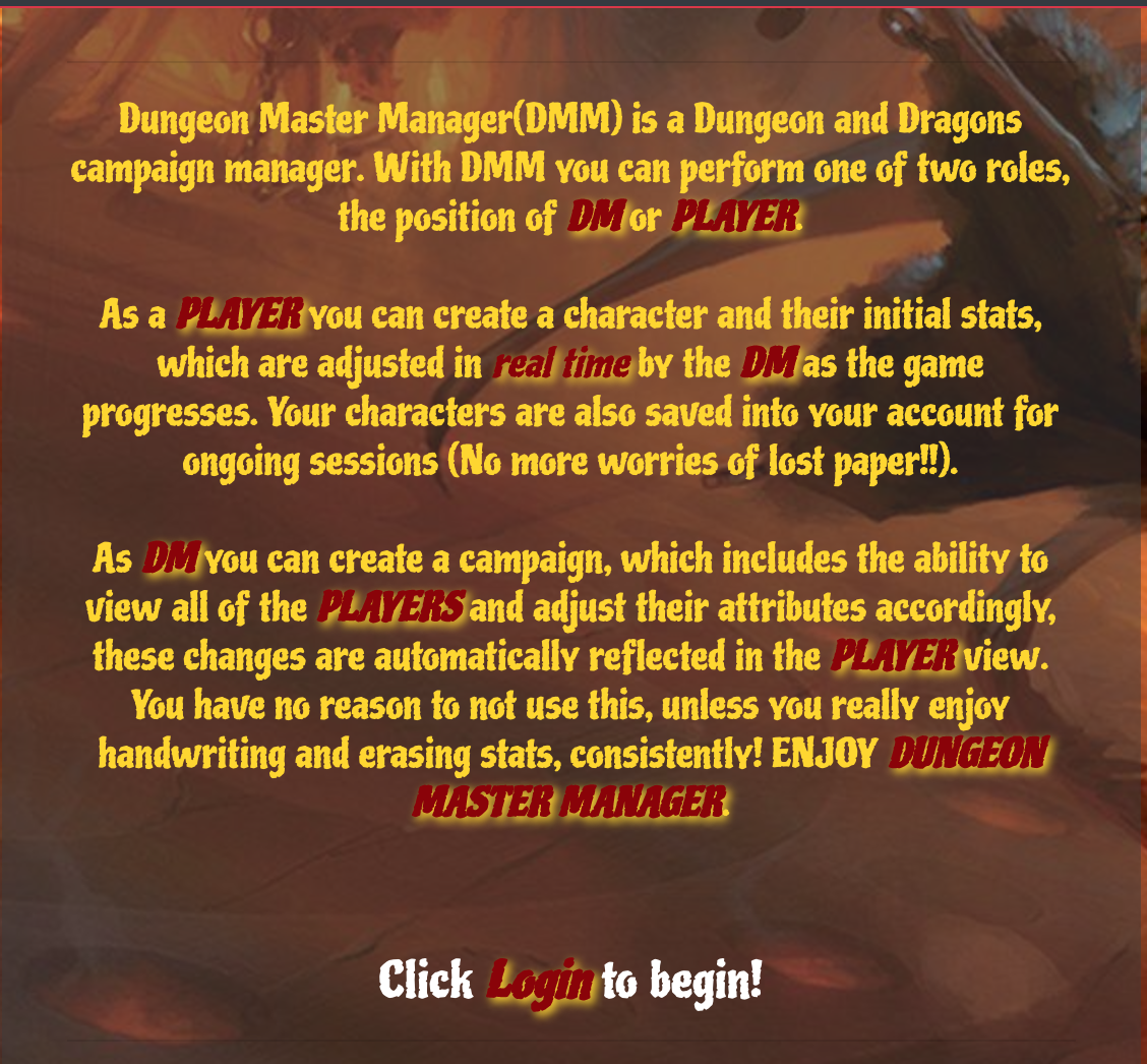 Dungeon Master Manager